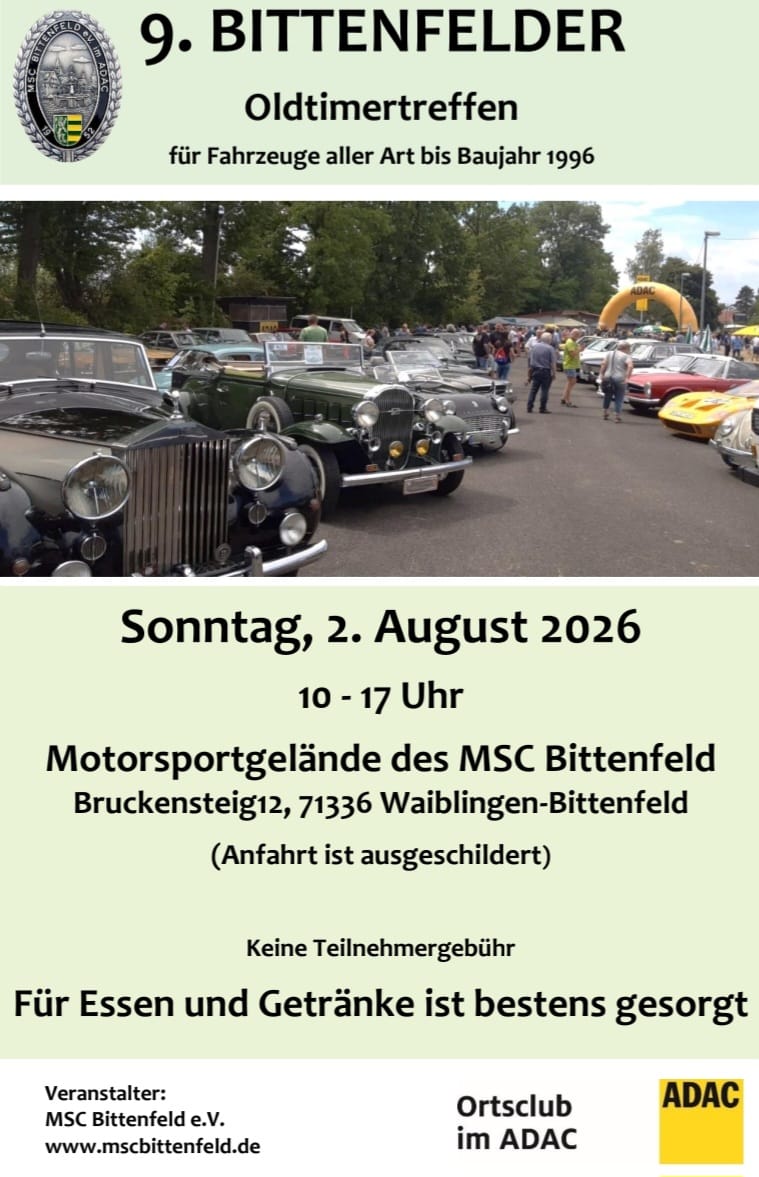 Flyer für das Oldtimertreffen 2026